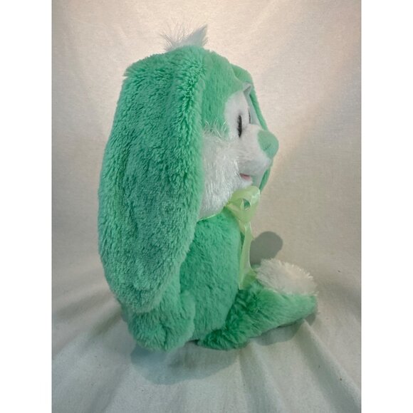 Green Plush Bunny Singing Tulle Bow 10" Tall PBC International Little Bunny Foo - Picture 5 of 6